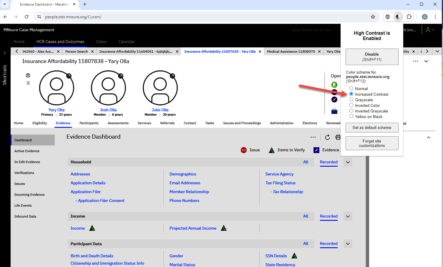Increased Contrast sample screenshot