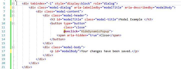 Code for modal